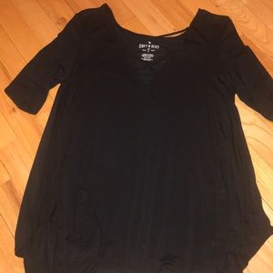American Eagle black criss-cross short sleeve